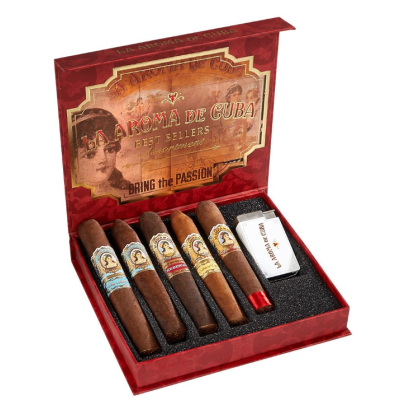 La Aroma de Cuba Best Sellers Assortment + Lighter 5 Cigars